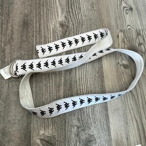 kappa black white belt, o ring style fabric